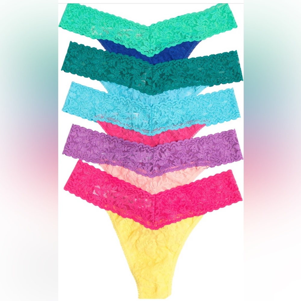 NWT 5 Pack Hanky Panky Signature Lace Original Rise Thong Panties Set OSFM 010
